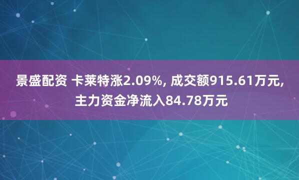 景盛配资 卡莱特涨2.09%, 成交额915.61万元, 主力资金净流入84.78万元